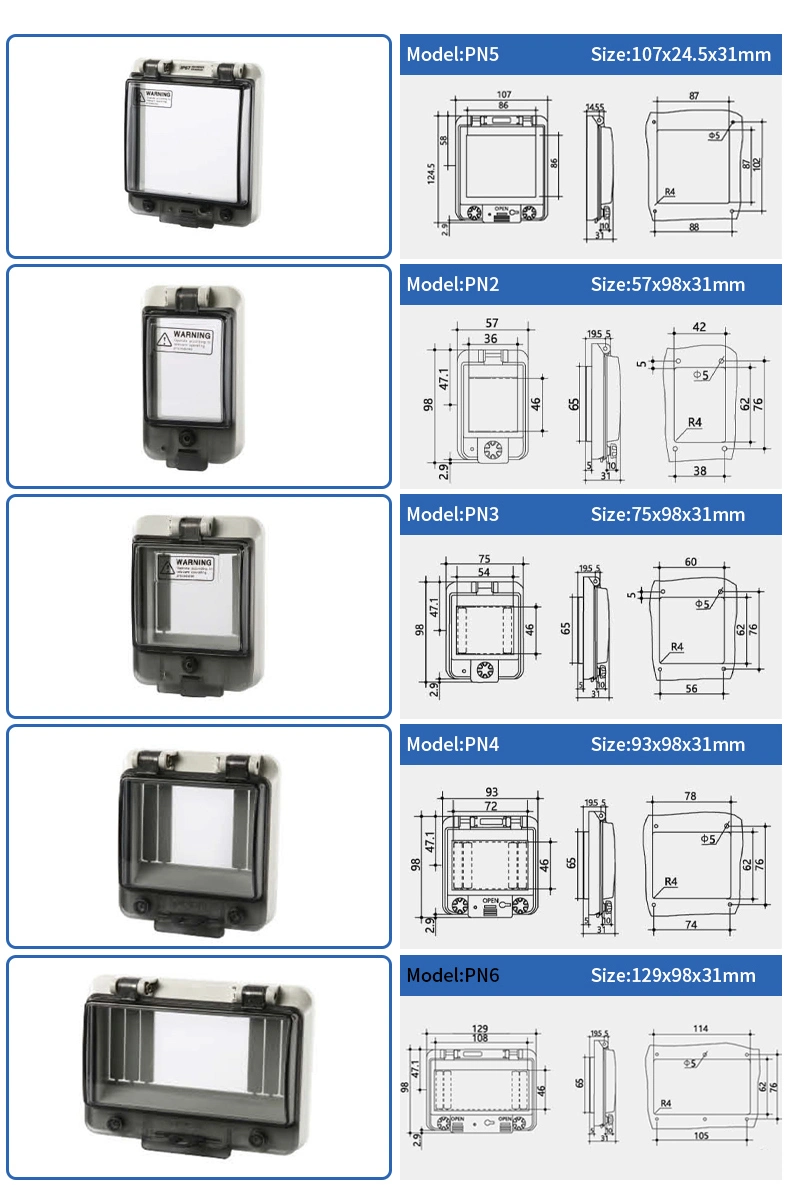 Hot Selling Protective Window Hood Switch Box Transparent Window Cover for Distribution Box MCB Waterproof IP67