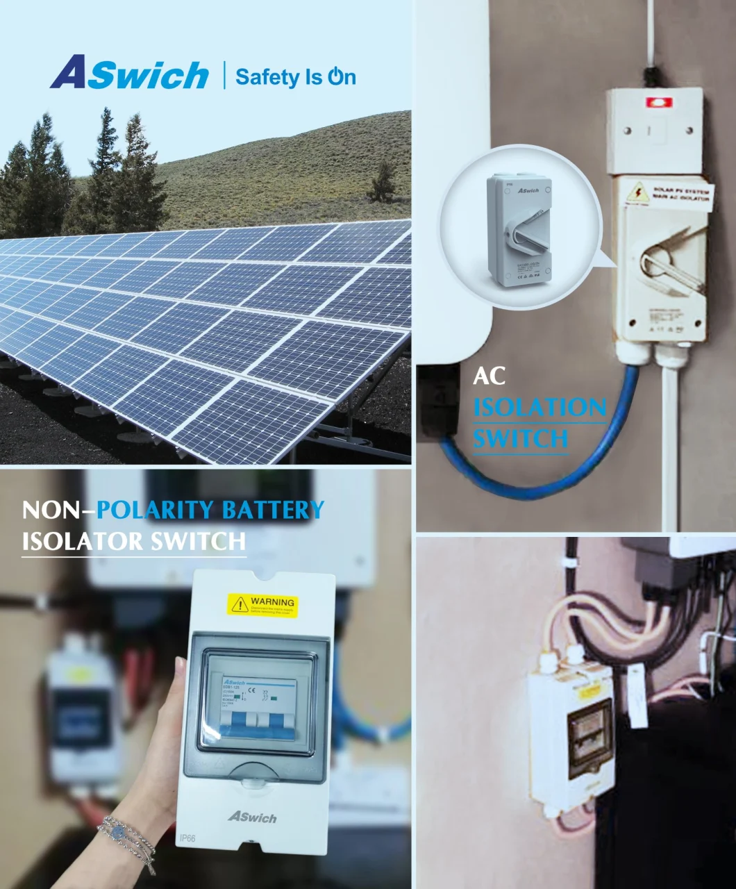 Aswich IEC EAS 250V 2p Photovoltaic Power Generation System PV AC 63A Isolator