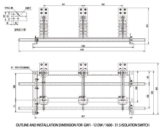 Gw1 - 12 Series Outdoor High-Voltage AC Disconnector Switch / Isolator