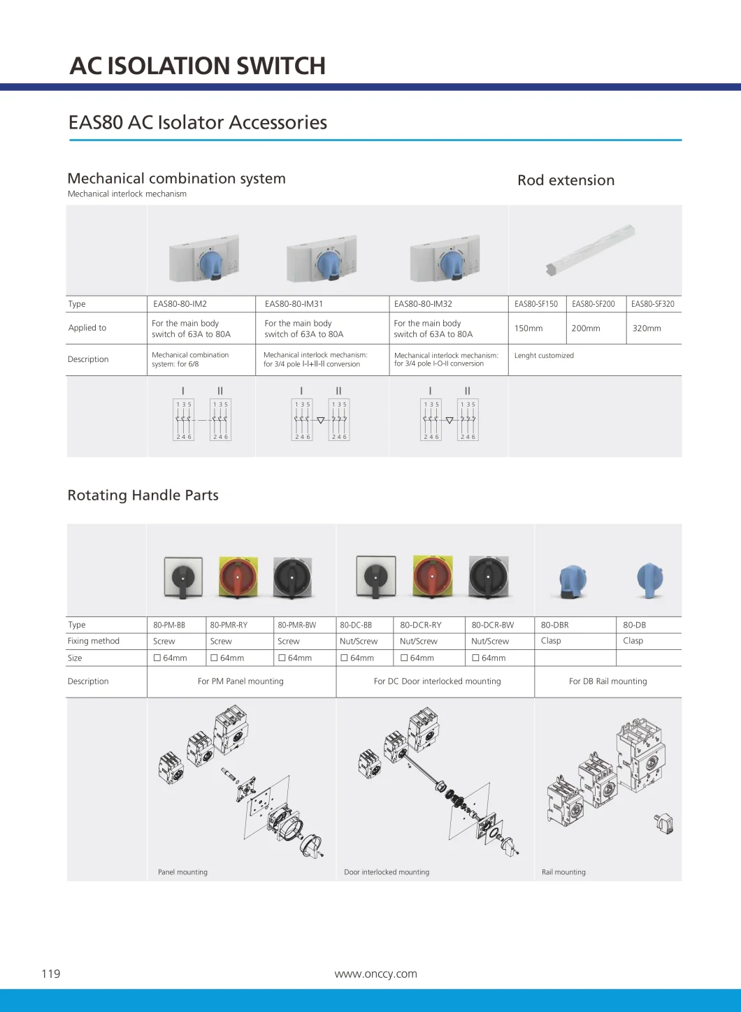 IP65 1p/2p/3p/4p Waterproof Switch AC Isolation Disconnector Switches Isolator