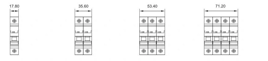 C Curve 4 Pole 63A MCB 400V AC