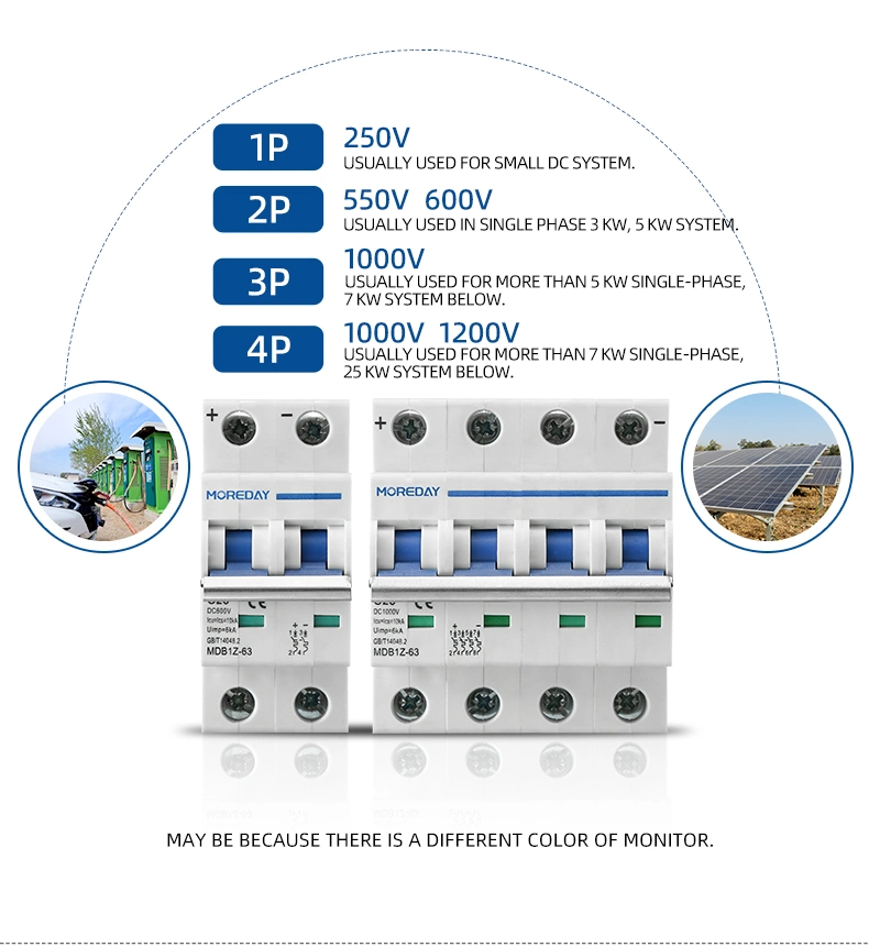 Factory Price DC Circuit Breaker Solar System 2p DC MCB 16A 20A 25A 32A 40A 50A 63A 800V Miniature Circuit Breaker DC MCB