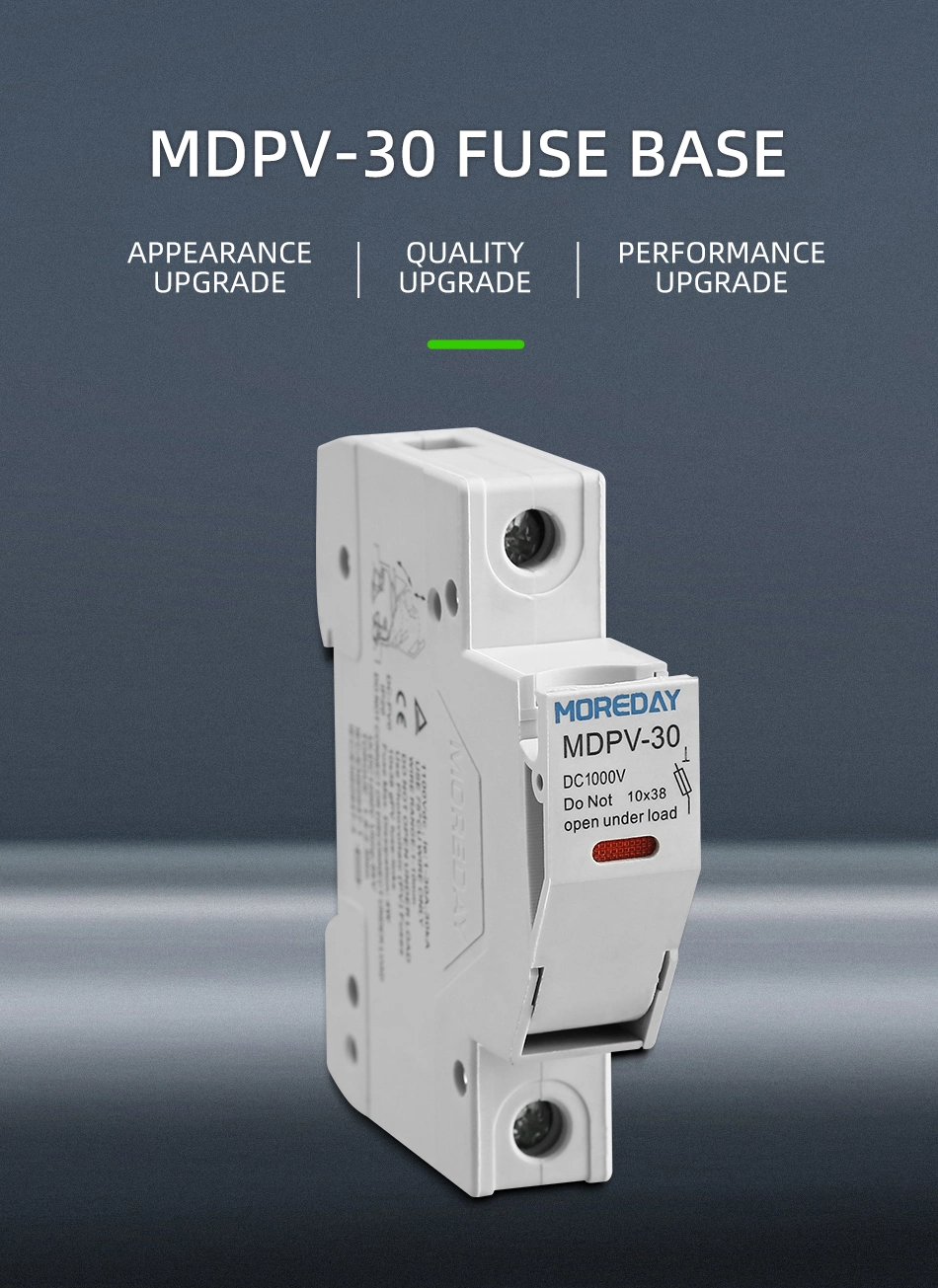 Moreday DIN Rail Fuse Holder DC Fuse with DC Short Circuit Protection 15 AMP High Voltage Fuse