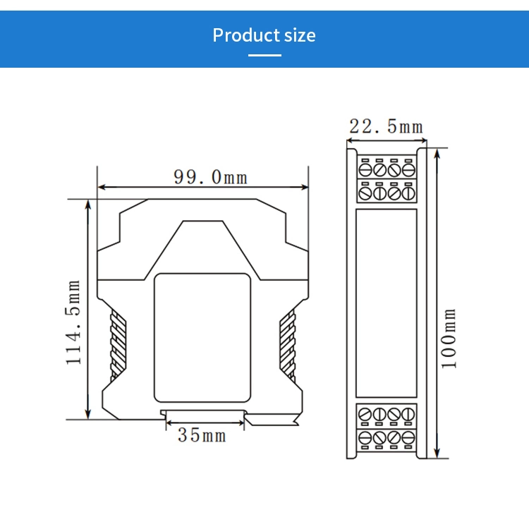 2 in 2 out 24V DC Power Passive Active Signal Isolator