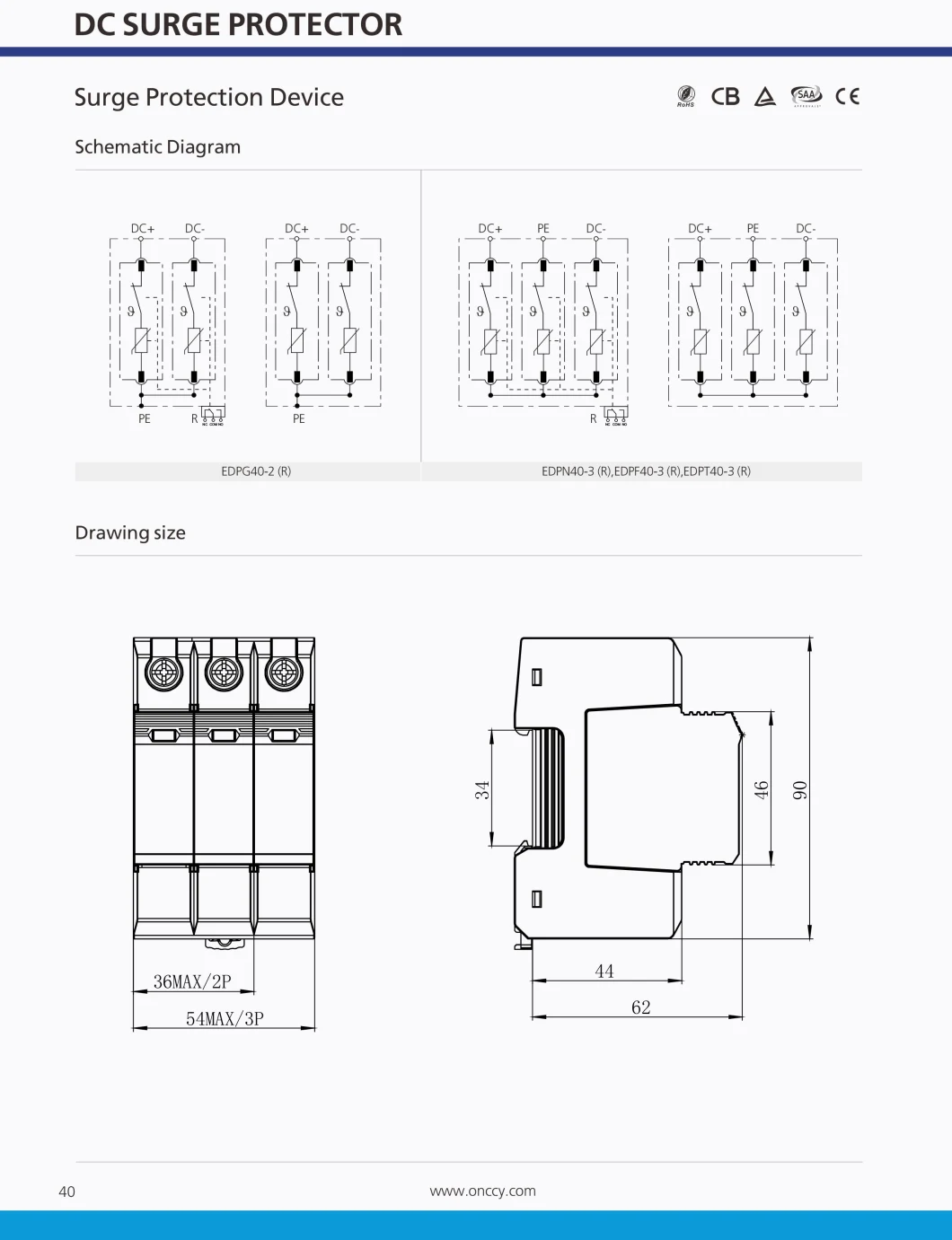 Surge Protector Device Arrester SPD IP20 Thermal Protection Plug Design Overload